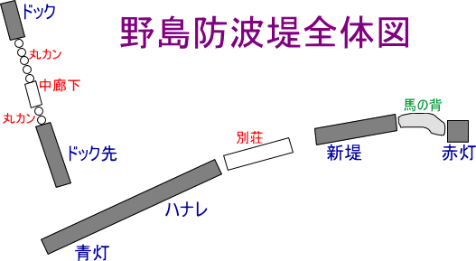 野島防波堤全体図